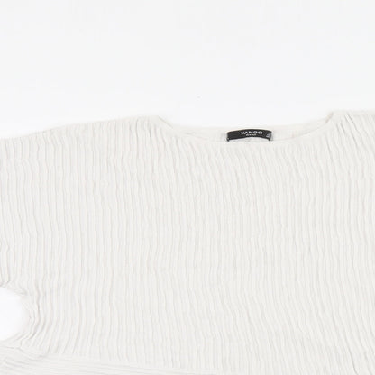 Womens UK Size S Mango White Basic Blouse