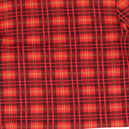 Gordon Wyatt Womens Red Plaid Polyester Basic Blouse Size 16 Round Neck