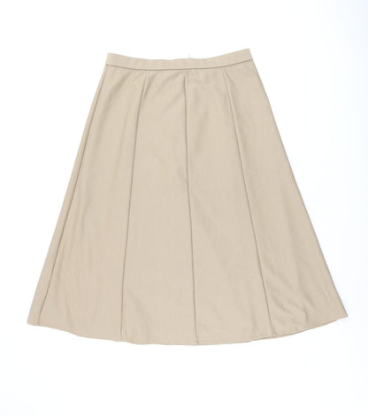 Karelia Womens Beige Polyester Swing Skirt Size 16 Zip