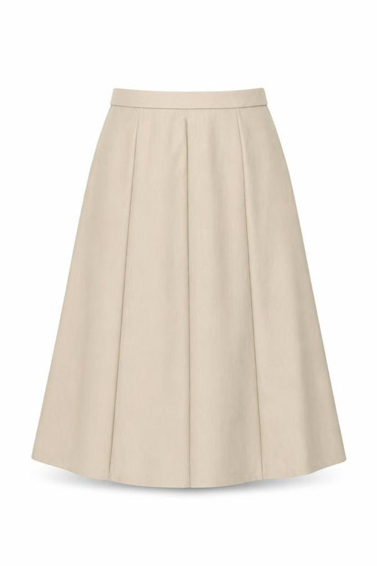 Karelia Womens Beige Polyester Swing Skirt Size 16 Zip
