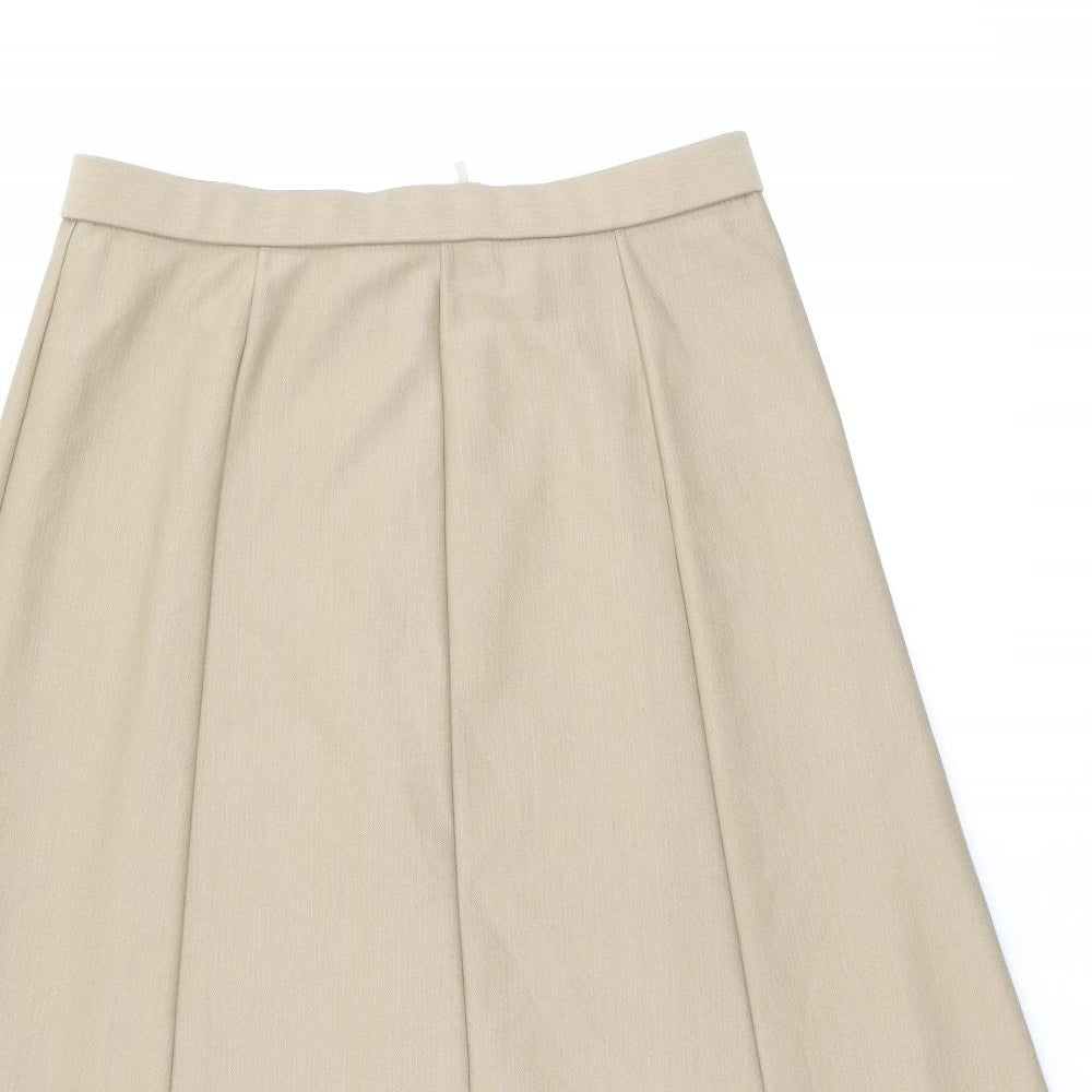 Karelia Womens Beige Polyester Swing Skirt Size 16 Zip