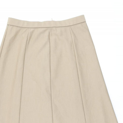 Karelia Womens Beige Polyester Swing Skirt Size 16 Zip