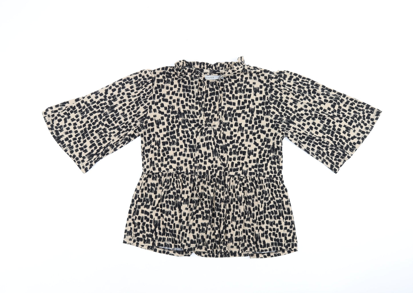 Womens UK Size S Oasis Beige Basic Blouse