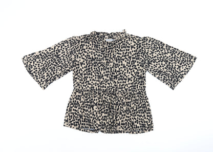 Womens UK Size S Oasis Beige Basic Blouse