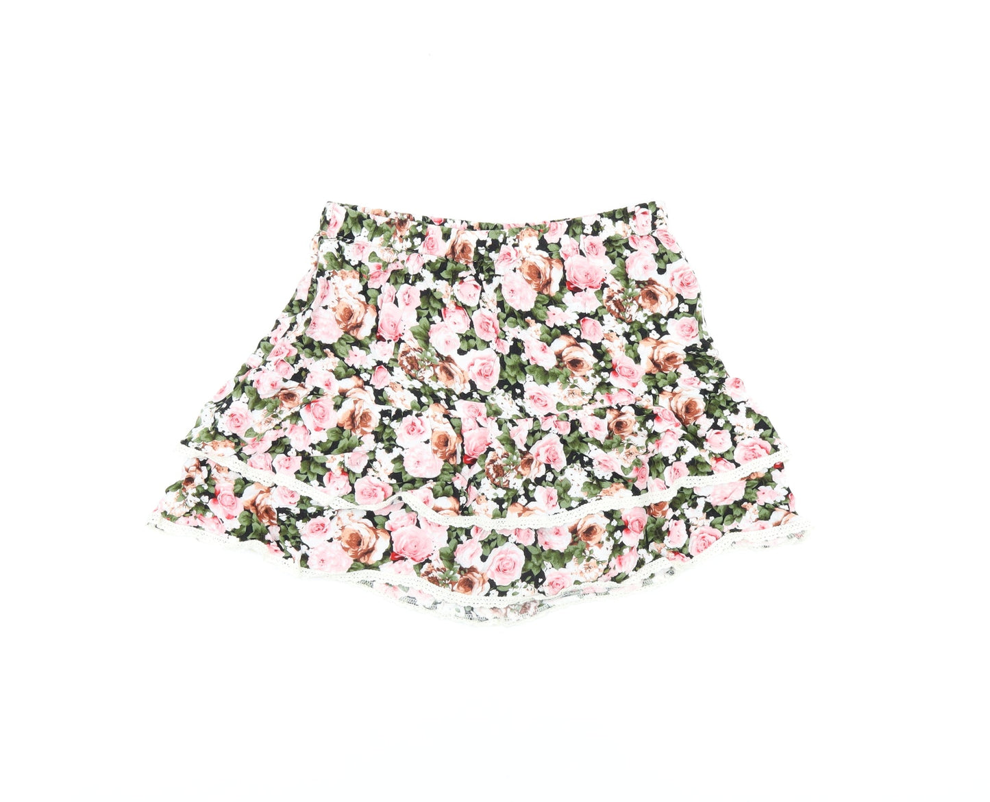 FOREVER 21 Womens Multicoloured Floral Rayon Mini Skirt Size M