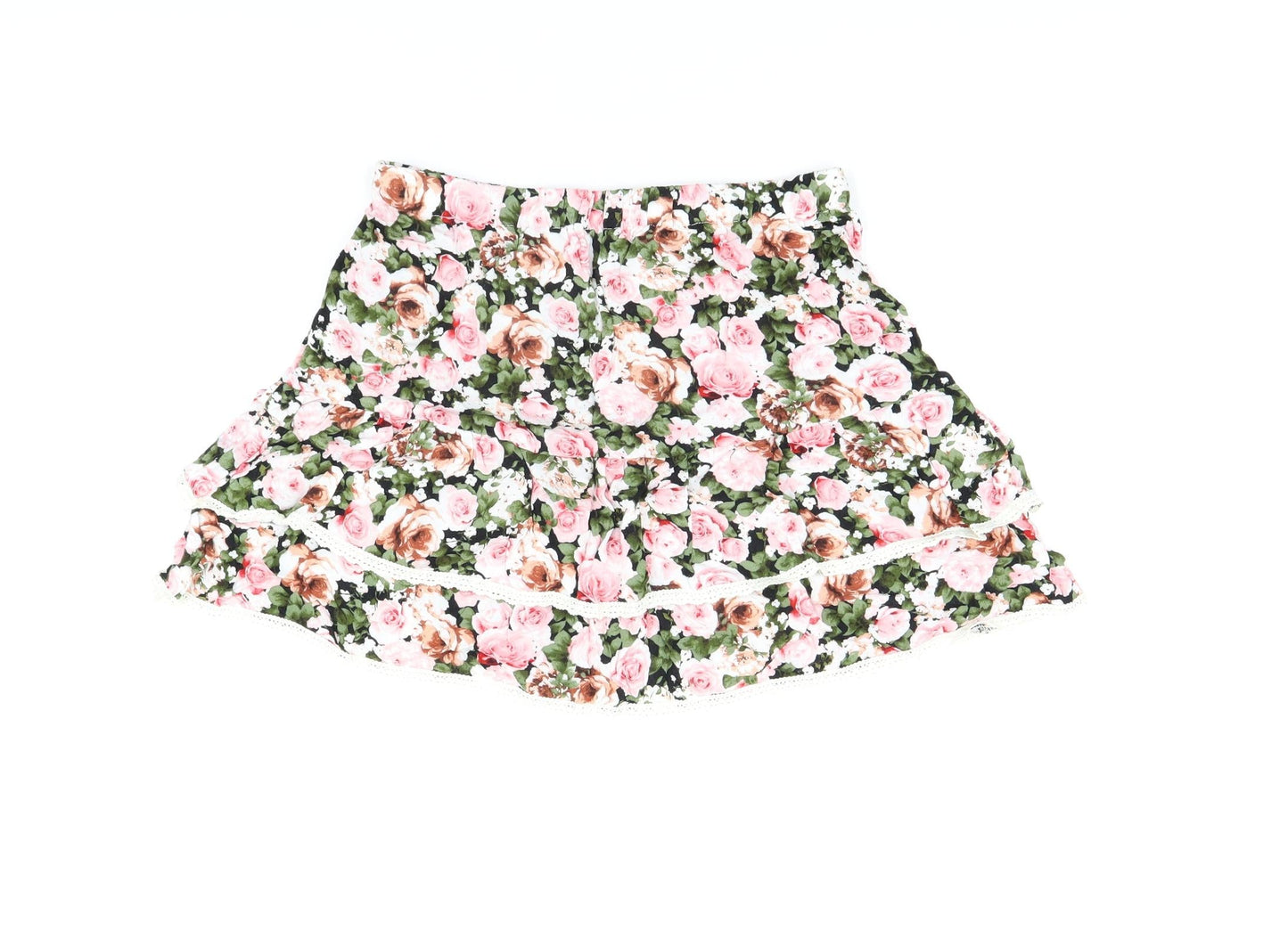 FOREVER 21 Womens Multicoloured Floral Rayon Mini Skirt Size M