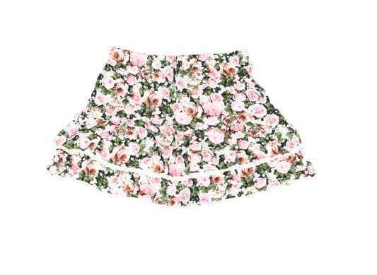 FOREVER 21 Womens Multicoloured Floral Rayon Mini Skirt Size M