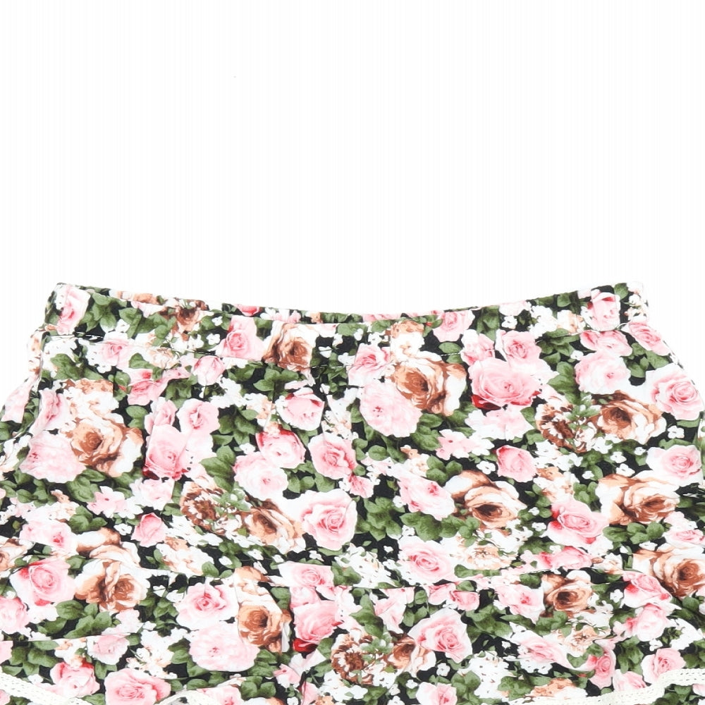 FOREVER 21 Womens Multicoloured Floral Rayon Mini Skirt Size M