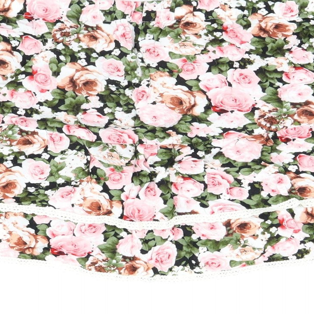 FOREVER 21 Womens Multicoloured Floral Rayon Mini Skirt Size M