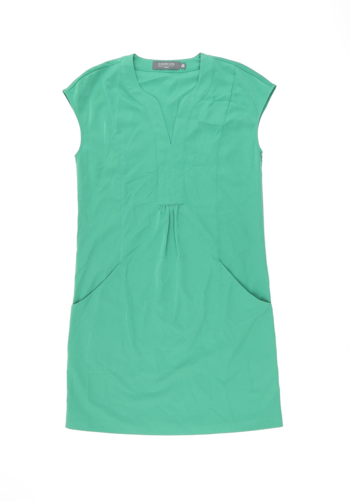 Coercion Womens Green Polyester Shift Size XS V-Neck Pullover