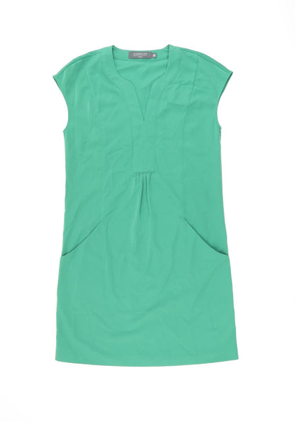 Coercion Womens Green Polyester Shift Size XS V-Neck Pullover