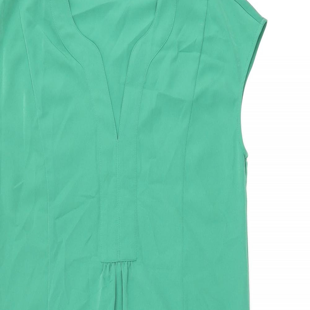 Coercion Womens Green Polyester Shift Size XS V-Neck Pullover
