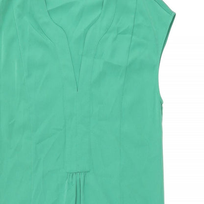 Coercion Womens Green Polyester Shift Size XS V-Neck Pullover