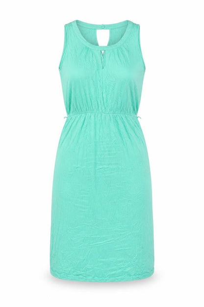 Oasis Womens Green Viscose Shift Size S Scoop Neck Button - Keyhole Neck