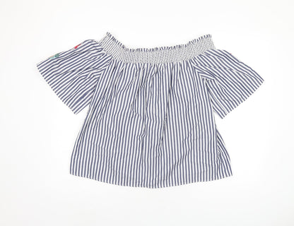 Womens UK Size 12 Marks and Spencer Blue Basic Blouse