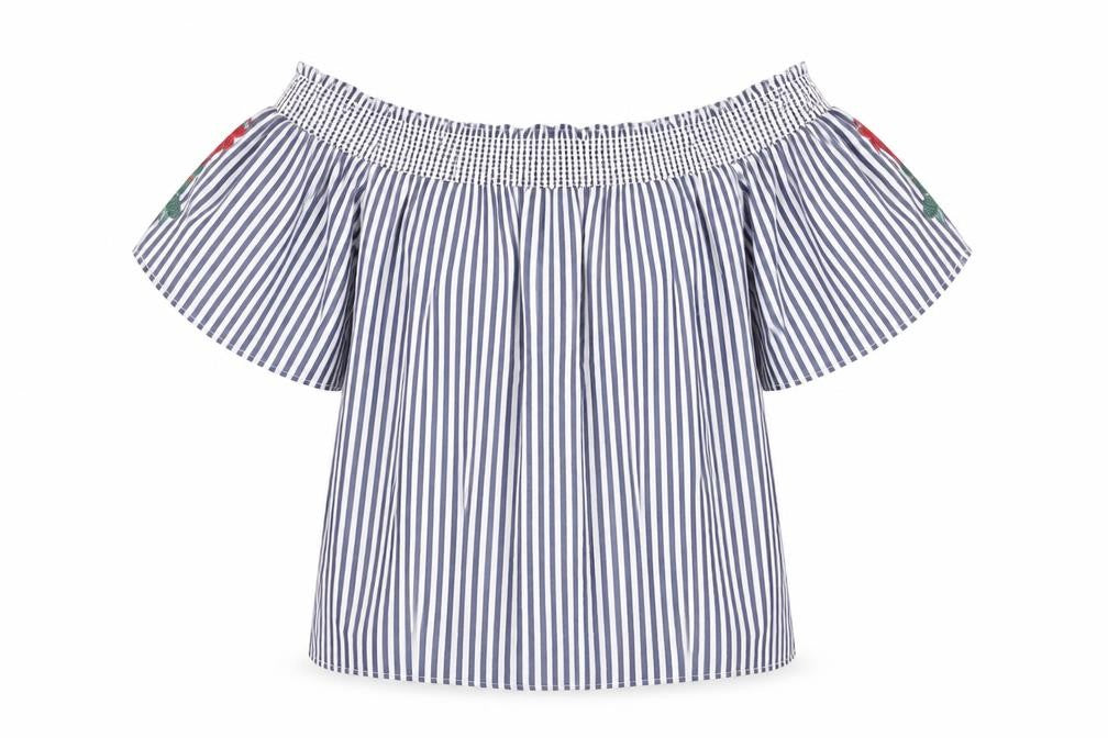 Womens UK Size 12 Marks and Spencer Blue Basic Blouse