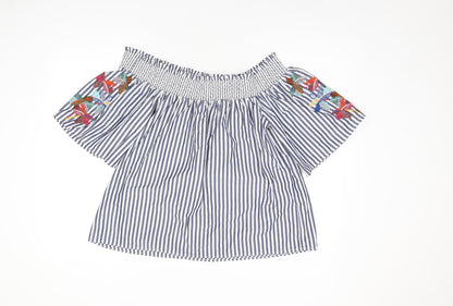 Womens UK Size 12 Marks and Spencer Blue Basic Blouse