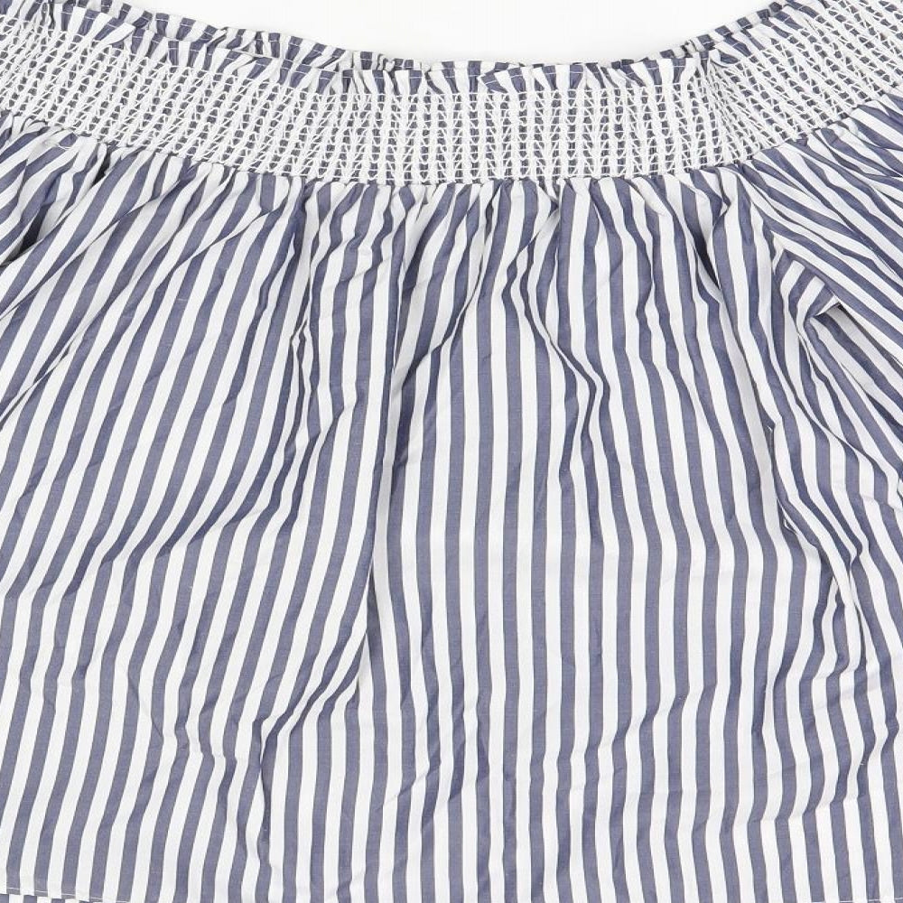 Womens UK Size 12 Marks and Spencer Blue Basic Blouse