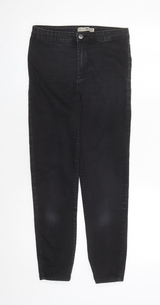 Denim & Co. Womens Black Cotton Skinny Jeans Size 10 L25 in Regular Zip
