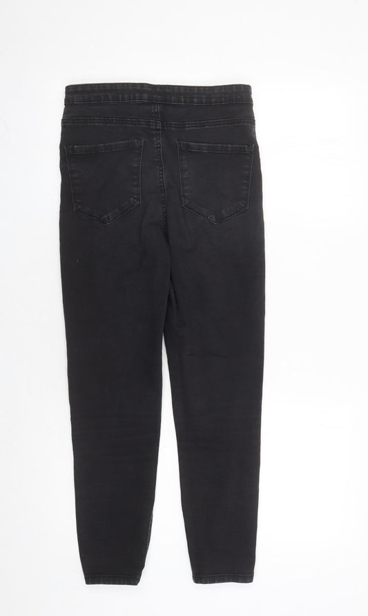 Denim & Co. Womens Black Cotton Skinny Jeans Size 10 L25 in Regular Zip