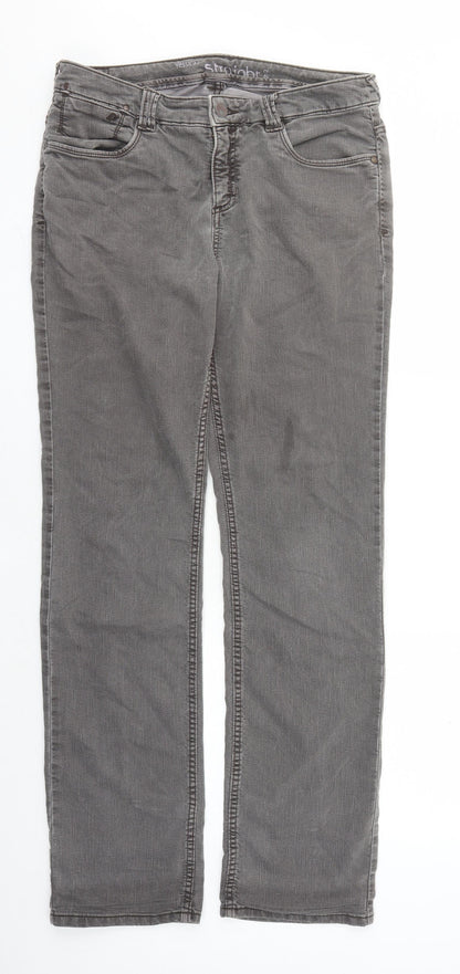 Yessica Womens Grey Cotton Straight Jeans Size 32 in L30 in Regular Zip