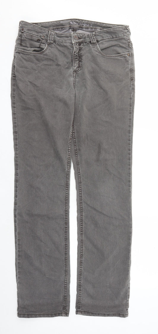 Yessica Womens Grey Cotton Straight Jeans Size 32 in L30 in Regular Zip