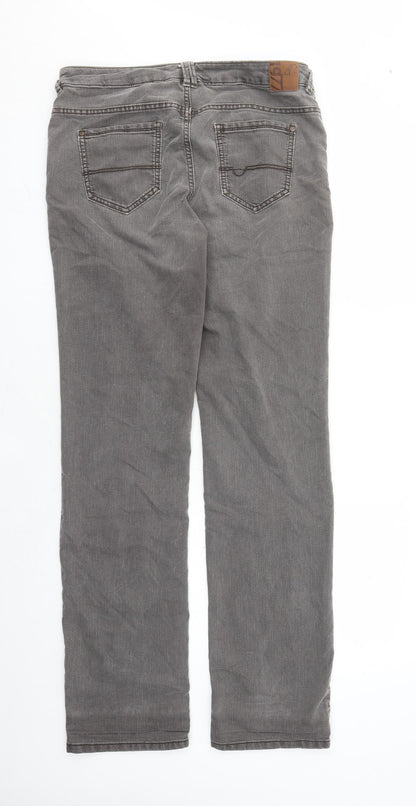 Yessica Womens Grey Cotton Straight Jeans Size 32 in L30 in Regular Zip