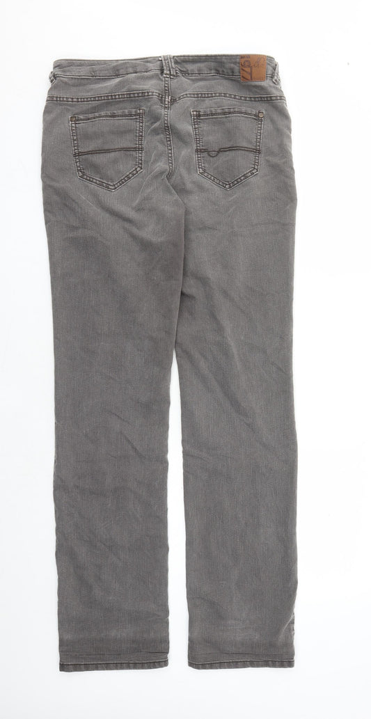 Yessica Womens Grey Cotton Straight Jeans Size 32 in L30 in Regular Zip