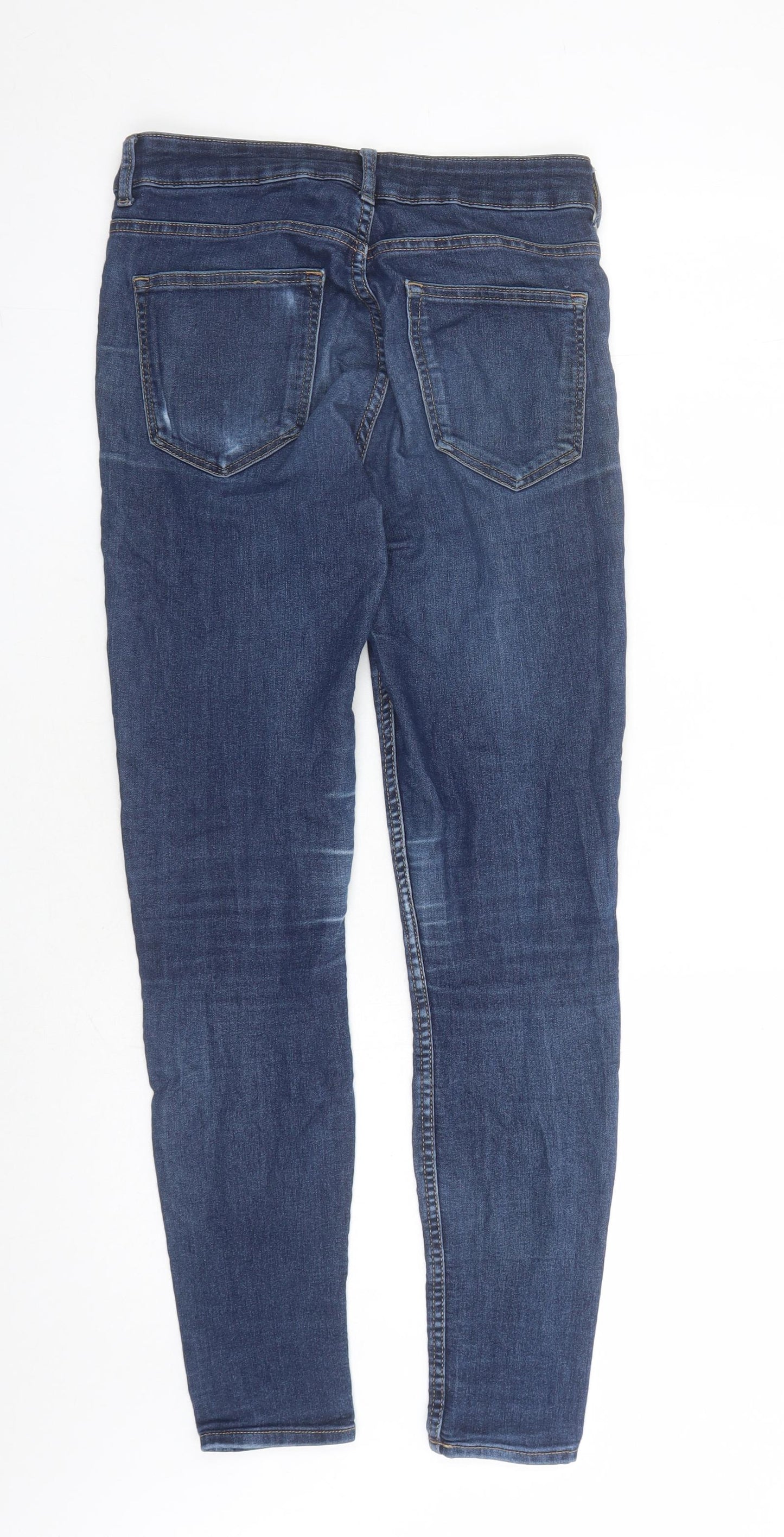 Divided by H&M Womens Blue Cotton Skinny Jeans Size 8 L27 in Regular Zip