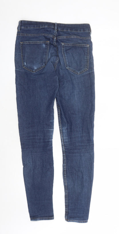 Divided by H&M Womens Blue Cotton Skinny Jeans Size 8 L27 in Regular Zip