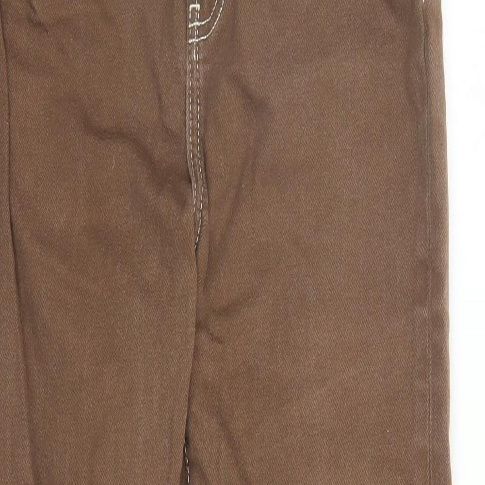 Denim & Co. Womens Brown Cotton Straight Jeans Size 6 L27 in Regular Zip