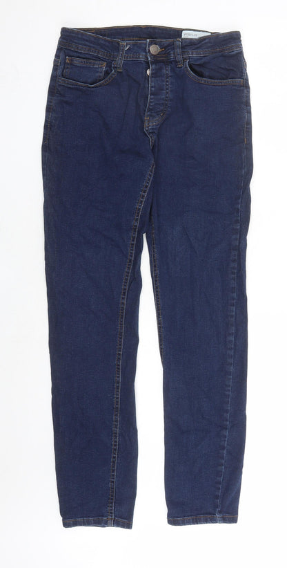 Denim & Co. Mens Blue Cotton Straight Jeans Size 30 in L30 in Slim Button