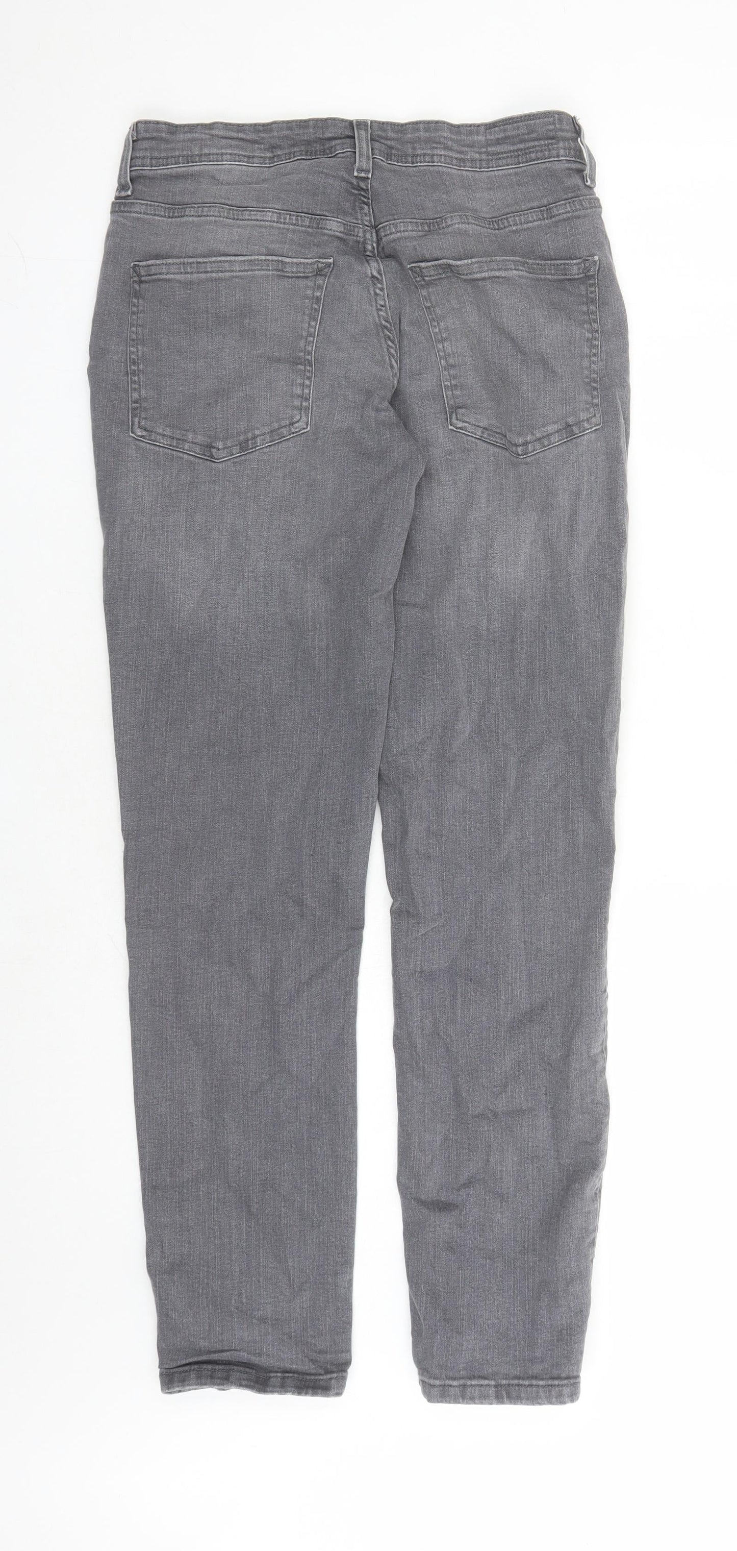 Denim & Co. Mens Grey Cotton Straight Jeans Size 30 in L29 in Regular Button