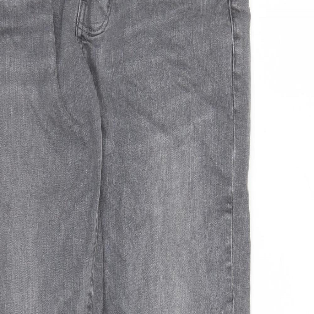Denim & Co. Mens Grey Cotton Straight Jeans Size 30 in L29 in Regular Button