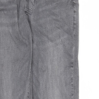 Denim & Co. Mens Grey Cotton Straight Jeans Size 30 in L29 in Regular Button