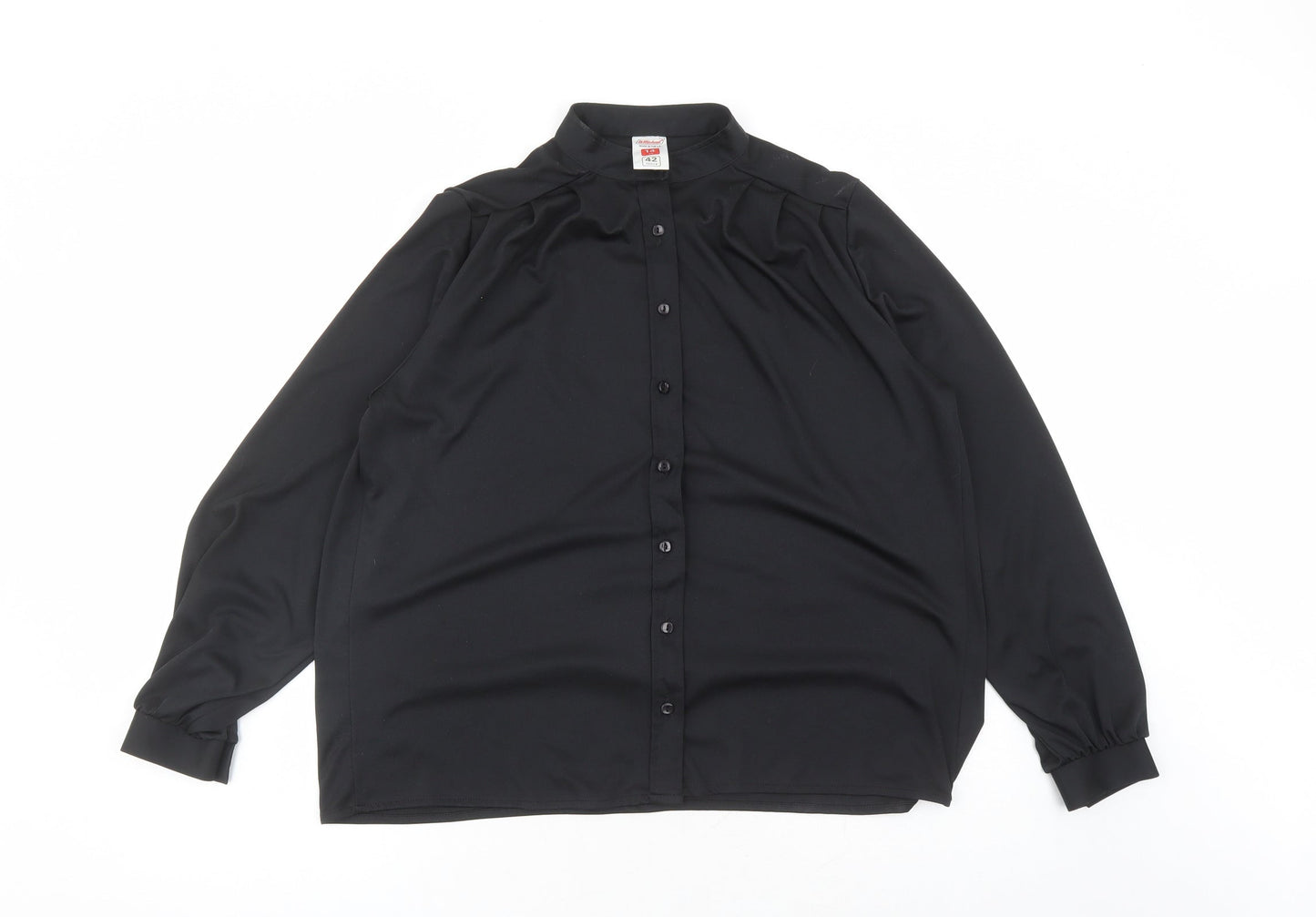Womens UK Size 14 St Michael Black Basic Button-Up