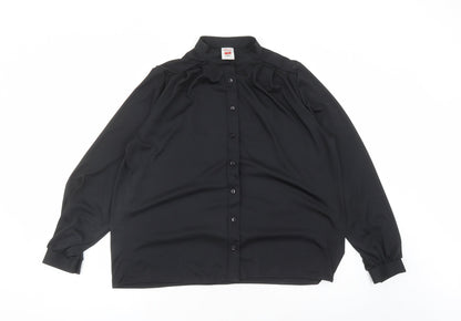 Womens UK Size 14 St Michael Black Basic Button-Up