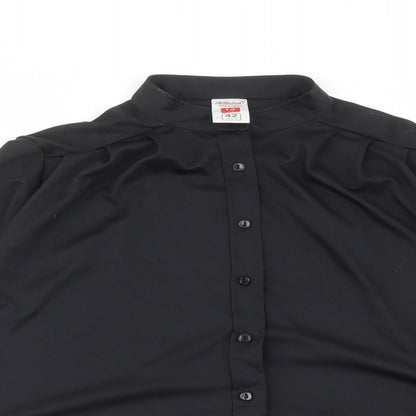 Womens UK Size 14 St Michael Black Basic Button-Up