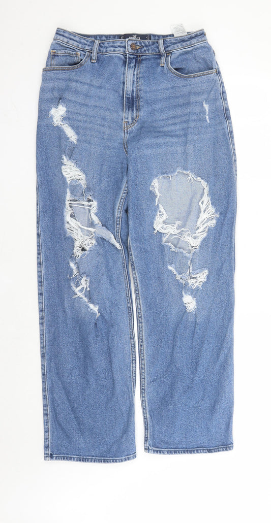 Hollister Womens Blue Cotton Straight Jeans Size 28 in L26 in Regular Zip