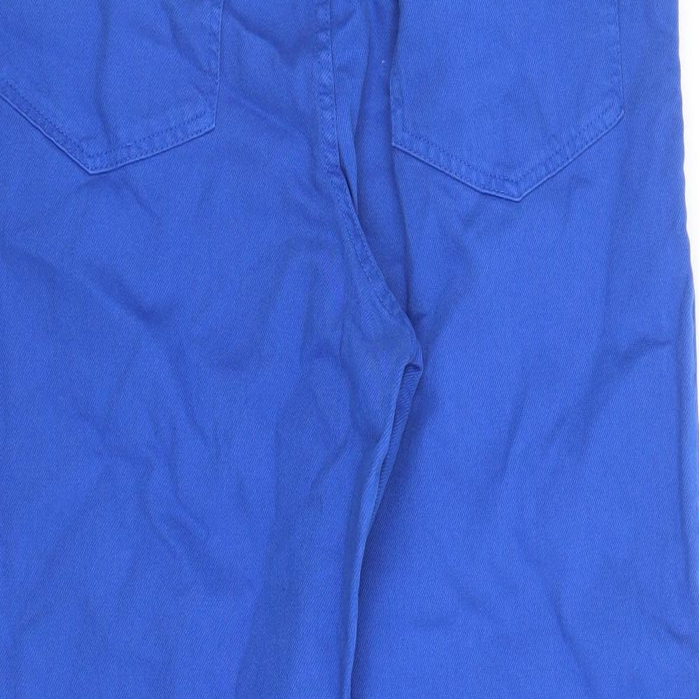 Bershka Mens Blue Geometric Cotton Straight Jeans Size 34 in L28 in Regular Zip