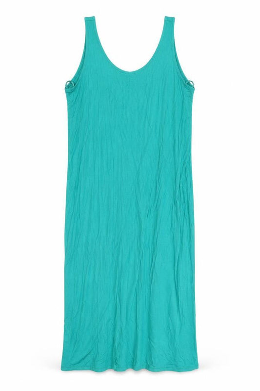 Marks and Spencer Womens Green Viscose Tank Dress Size M Roll Neck Pullover