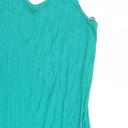 Marks and Spencer Womens Green Viscose Tank Dress Size M Roll Neck Pullover