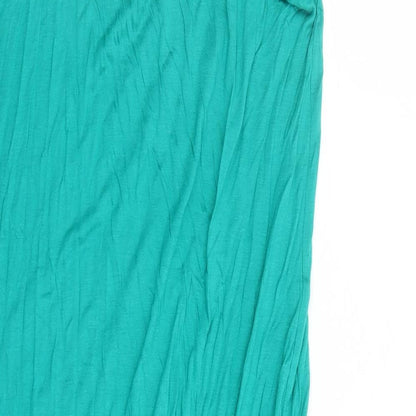 Marks and Spencer Womens Green Viscose Tank Dress Size M Roll Neck Pullover