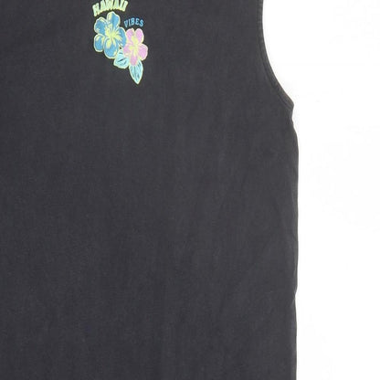 Marks and Spencer Girls Grey Cotton Tank Dress Size 10-11 Years Mock Neck Pullover - Hawaii Blues