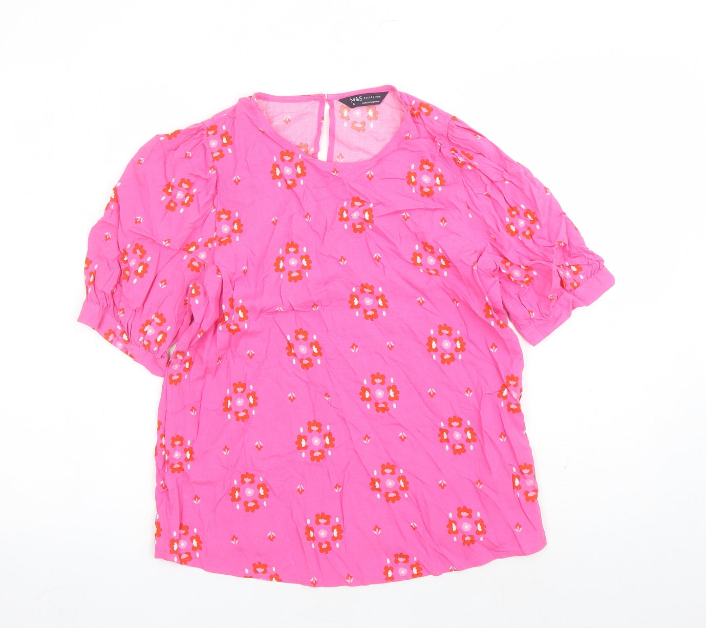 Womens UK Size 8 Marks and Spencer Pink Basic Blouse