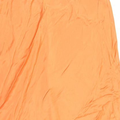 Marks and Spencer Womens Orange Viscose Swing Skirt Size 20 - Elasticated Waist