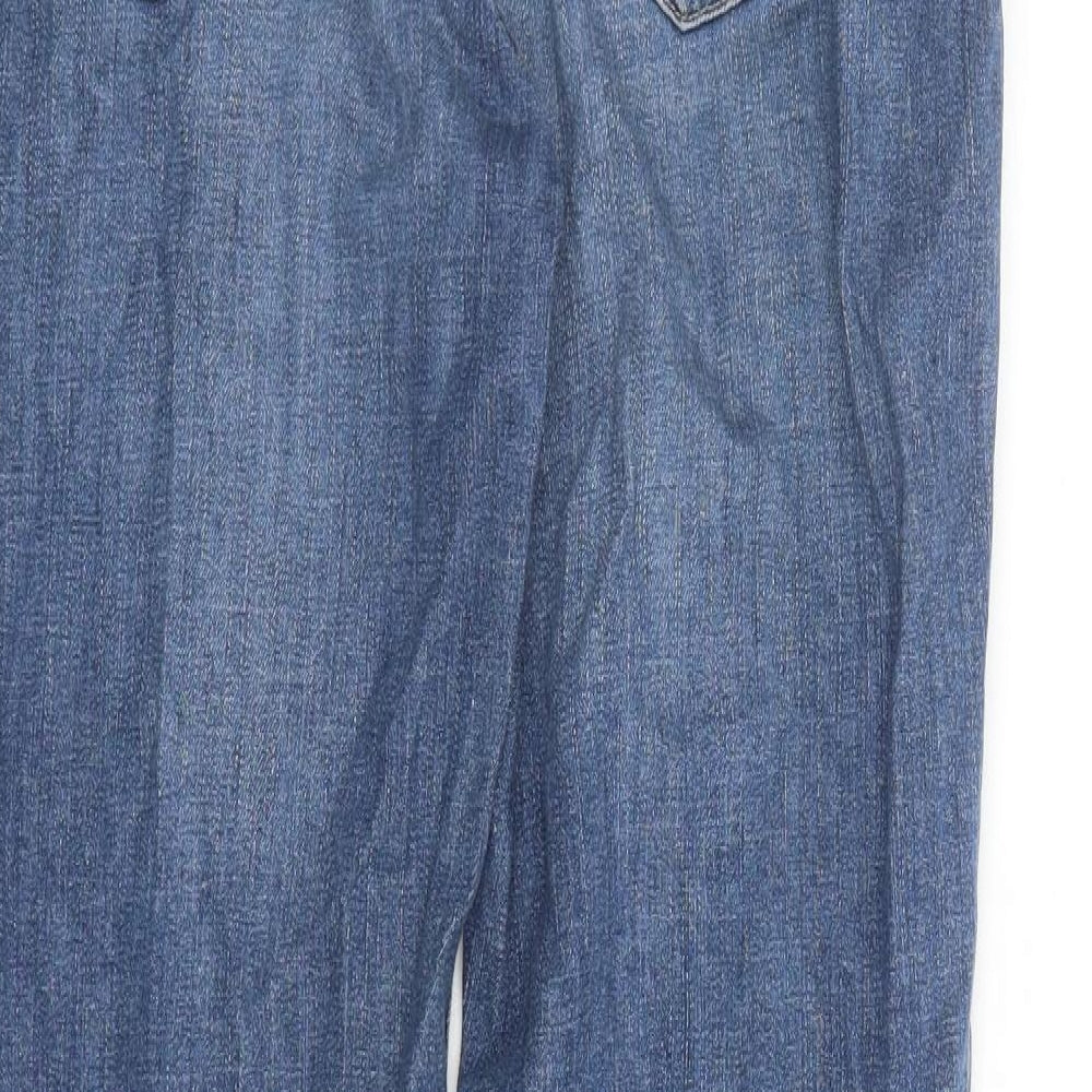 Indigo Womens Blue Cotton Straight Jeans Size 10 L29 in Slim Zip