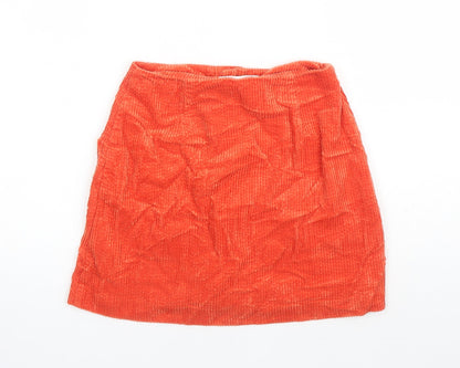 Rolla's Womens Orange Cotton Mini Skirt Size 6 Button