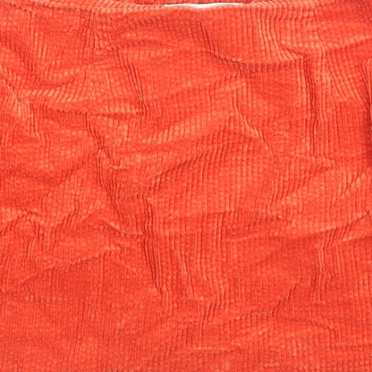 Rolla's Womens Orange Cotton Mini Skirt Size 6 Button