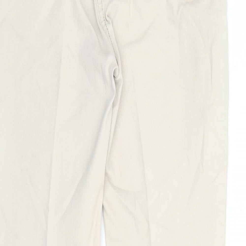 Per Una Womens Beige Cotton Bootcut Jeans Size 10 L27 in Regular Zip